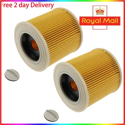 2 X Wet & Dry Hoover Cartridge Filters For Karcher Cylinder Vacuum Cleaners • £8.88