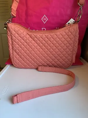 Vera Bradley Frannie Crescent Crossbody Shoulder Bag Terra Cotta Rose Coral NWT • $29.99