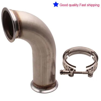 $67.99 • Buy Universal 2.5  90 Degree Turbo Charger Downpipe V-Band W/clamp Pipe Short 6  Leg