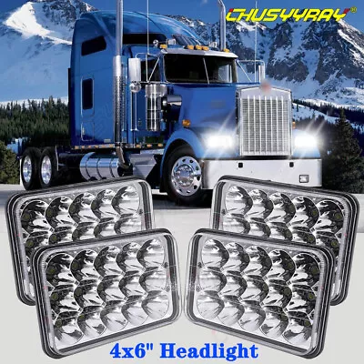 4PC 4x6  Inch LED Headlight Hi/Lo Sealed Beam For Kenworth Peterbilt 379 378 357 • $119.99