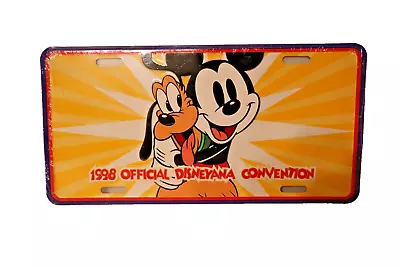 New1998 Disneyana Convention Mickey Mouse Pluto Metal License Plate Disney World • $17.99