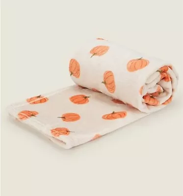£12.99 • Buy Natural Watercolour Simple Pumpkin Super Soft Throw Halloween