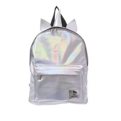 $34.95 • Buy Silver Hologram Unicorn Backpack, Cool Teen School Backpack