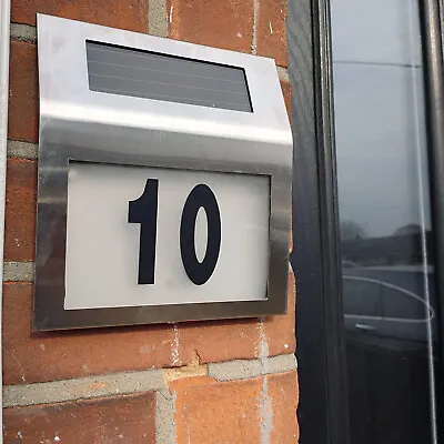 £7.99 • Buy Solar Powered LED Illuminated House Door Number Light Wall Plaque