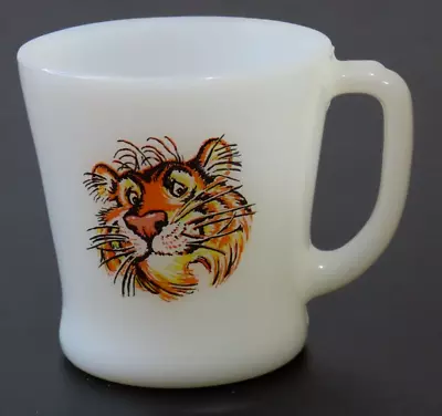 Fire King Coffee Mug Anchor Hocking Milk Glass Exxon Tiger Vintage • $8.95