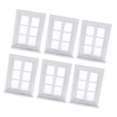 £37.15 • Buy Lots 6 1:12 Miniature White Windows Dollhouse Room DIY Decoration Toys