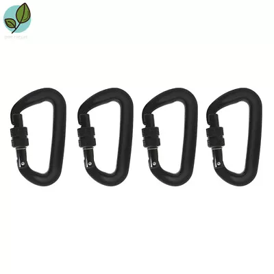 Set Of 4 Carabiners 304 Heavy Duty 12KN 3.2 Inch Locking D Ring Shape Rock Climb • $15.27