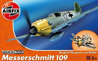  Airfix QUICK BUILD Messerschmitt Bf109e Snap Together Plastic Model Kit J6001 • $15.99