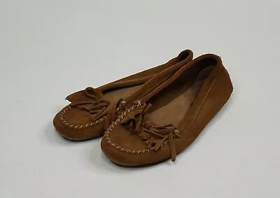 Minnetonka Women's Suede Leather Moccasins Slip On Brown Size 6 • $24.99