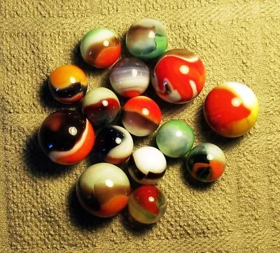 15 VITRO AGATE Marbles. 39/64  To 7/8 . Mint. Vintage Variety Group. • $9.99