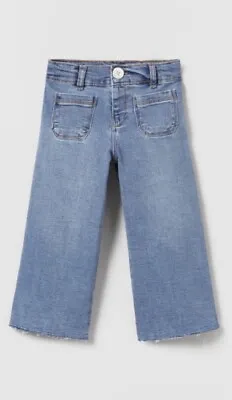 Zara Baby Girl Blue Light Denim Jeans Flares Wide Leg 70’s Retro 12-18 Months • £6