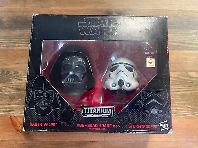 DISNEY STAR WARS  BLACK SERIES  TITANIUM 03 HELMETS - Darth Vader & Stormtrooper • £34.95