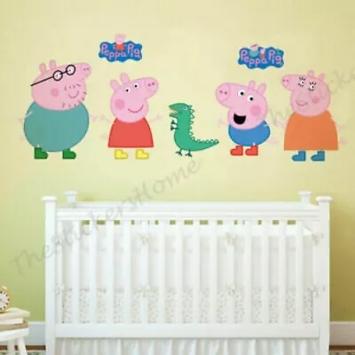 Peppa Pig  Wall Stickers Baby Kids Bedroom Nursery Decor Art Mural Decal • £9.98