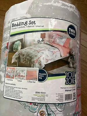 Your Zone 5 Piece Paris Bed In A Bag Coordinating Bedding Set Twin New • $28