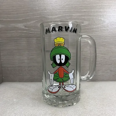 Vintage Marvin The Martian Glass Mug 1996 Rare 6 Inch W/ Original Sticker • $19.99