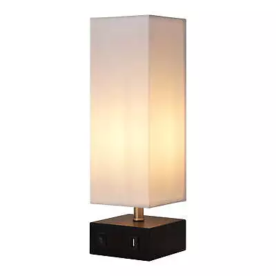 Colette 14.5  Modern Metal Table Lamp With Square Shade And USB Port • $34.67