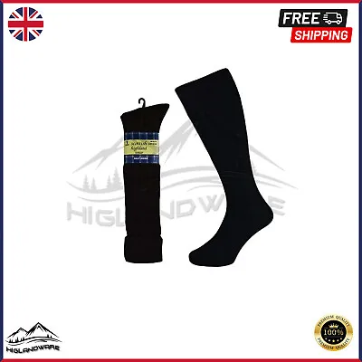 Hw Black Colour Men Highland Scottish Kilt's Sock & Hose 100% Wool • $7.45