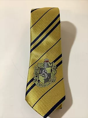 Harry Potter Hufflepuff Necktie Tie Costume Cosplay 3” Wide Thin Yellow Striped • $14.97