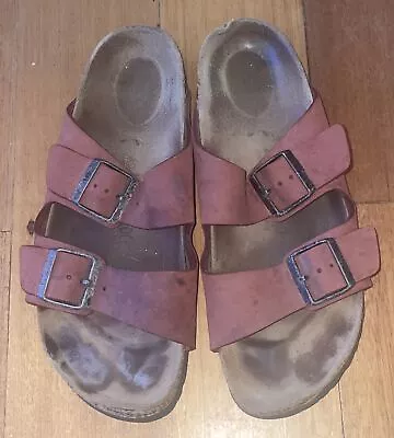 Womens Birkenstock Arizona Red Sandals Size 40 • $49.95