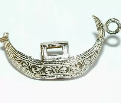 Vintage 800 Silver Gondola Boat Venice Italy Bracelet Charm 1.8g • $10.99