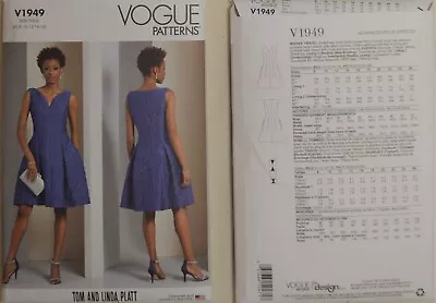 Vogue Pattern - V1949 - Misses'/Misses' Dress - Tom And Linda Platt • $14.99