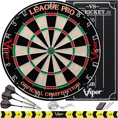 Viper League Pro Regulation Bristle Steel Tip Dartboard Starter Set With Staple- • $38.39