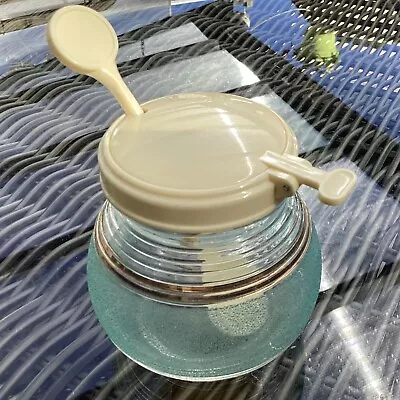 Hygene Serv-Easy Glass Jam Pot Green With Original Spoon Retro Vintage 1950s VGC • £9.99