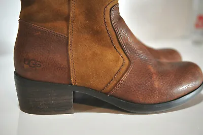 Ugg Australia Womens Brown Leather Western Boots Size 6.5 • $109.99