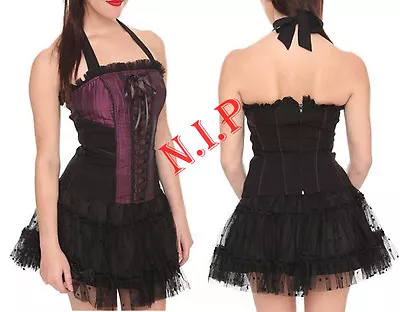 Tripp Lace Up Halter Corset Top Rockabilly Hot Topic Visual Kei Cyber Punk Goth • $140.47