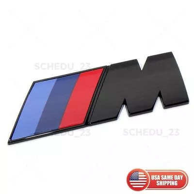 Gloss Black M Power Emblem Badge Car Rear Trunk Decoration Refit ABS Large 850 • $19.49