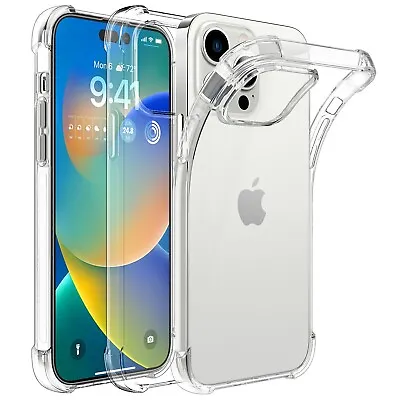 Case For IPhone 15 14 Pro Max Plus 13 11 12 XR 7Clear Shockproof Cover Silicone • £3.99