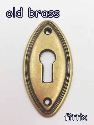 £4.99 • Buy Hardware Key Hole  Old   Brass Escutcheon Keyhole Plate  