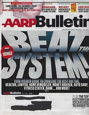 2) AARP BULLETIN May 2022 + SALMA HAYEK AARP Magazine October November 2021 Dr • $3.75