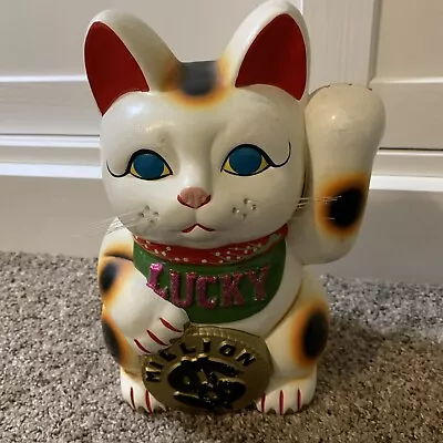 Maneki Neko Japanese Cat Piggy Bank Chokin-Bako Made In Japan 11” • $29