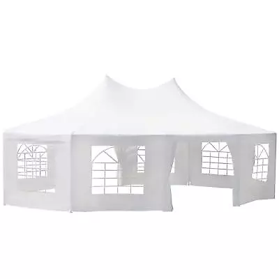 Outsunny 10 Sides Heavy Duty Tent Gazebo Outdoor Party Wedding Event Marquee • £409.99