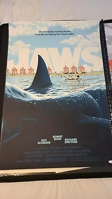 Jaws Florey Art Print Mondo Silkscreen LE Poster Auto'd By Jeffrey Voorhees JSA • $160