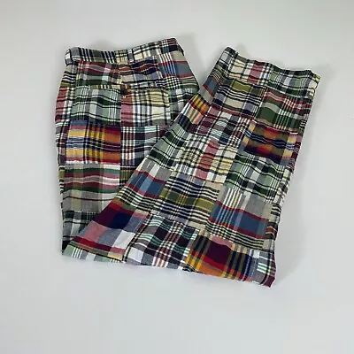 Brooks Brothers 346 Country Club Madras Patchwork Plaid Cotton Pants Men’s 42x32 • $45