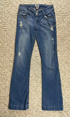 Mudd Women's Junior Distressed Low Rise Skinny Stretch Jeans Sz 7 ( 27x31) • $18.99
