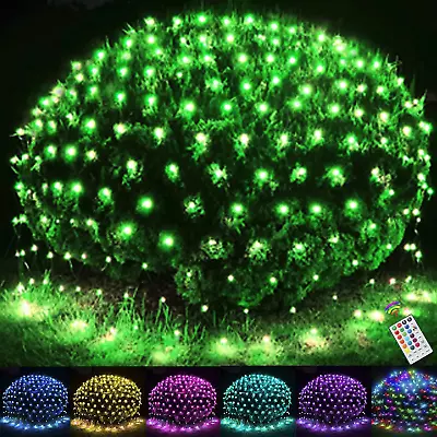 OYCBUZO 14.8Ft X 5Ft Christmas Net Lights 240LED Color Changing Outdoor Christm • $49.19