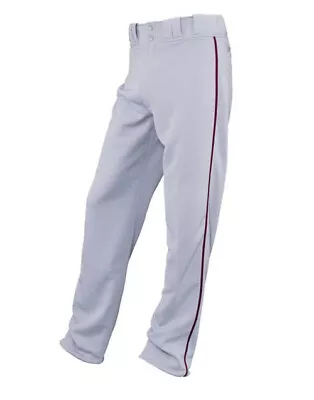 New Easton Quantum Plus Youth Baseball Pants GRY W/MN Piping & ADJ Inseam - YMD • $13.49