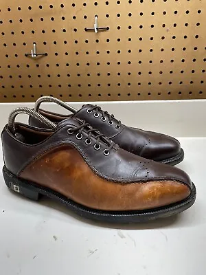 FootJoy Icon Asymmetrical Geometric Golf Shoes Brown Men’s Size 8 US 52180 • $20