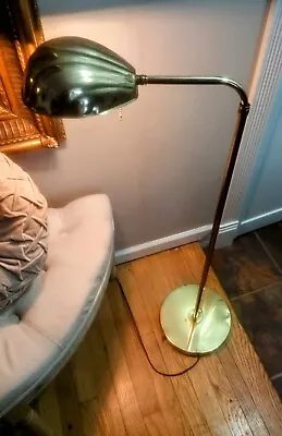 Vintage Brass Adjustable Clam Shell Floor Lamp Mid Century Modern Clamshell • $225