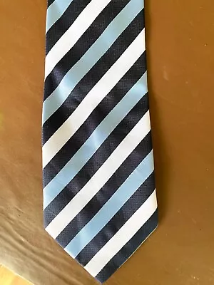 Kai Long Mens Silk Tie Blue Stripe • £0.99