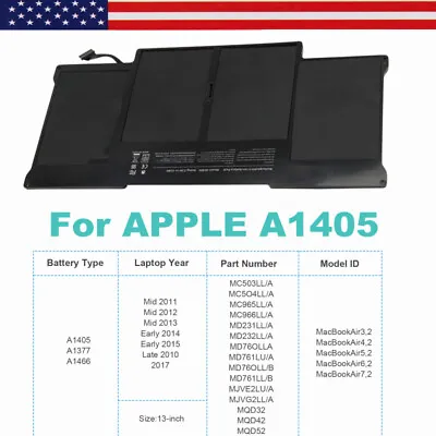A1405 Battery For Macbook Air 13  A1496 A1466 Mid 2012-2013 Early 2014 2015 • $24.58