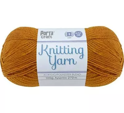 Knitting Yarn 100g 270m 8ply Solid Butterscotch (Product # 189443) • $3.30