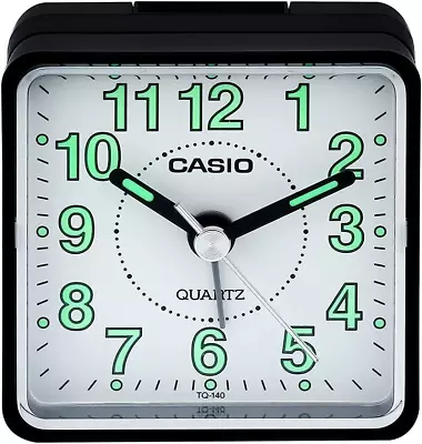 $39.99 • Buy Casio TQ140 Travel Alarm Clock - Bla Clock Radios Analog Display Luminous Hands 