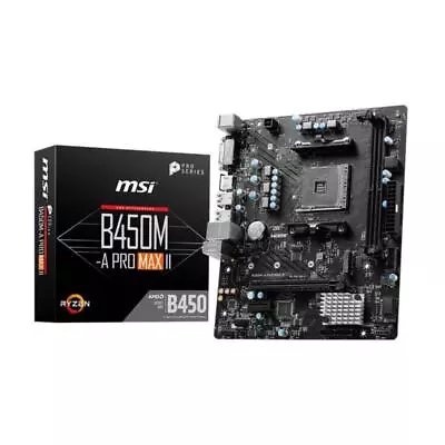 MSI B450M-A PRO MAX II Motherboard AMD B450 Socket AM4 Micro ATX • $161.37