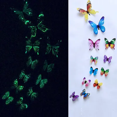 $2.86 • Buy 3D Glow In Dark Butterfly Wall Sticker Home Decor Luminous Butterfly Stickers