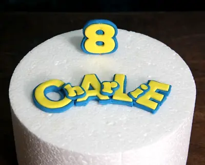 Pokemon Inspired Edible Handmade Name Plaque And Age Number Birthday Cake Topper • £9.99