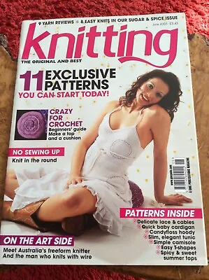 £5.99 • Buy Knitting Magazine.june 2005.summer Tops. Hoodie. Baby Cardigan.cushion.t-shirt